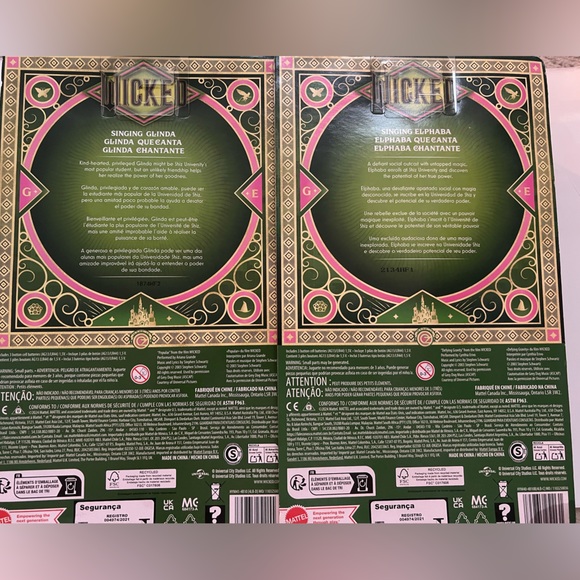 Mattel Wicked Glinda and Elphaba Singing Fashion Dolls Set - Misprint, Error - Picture 4 of 6